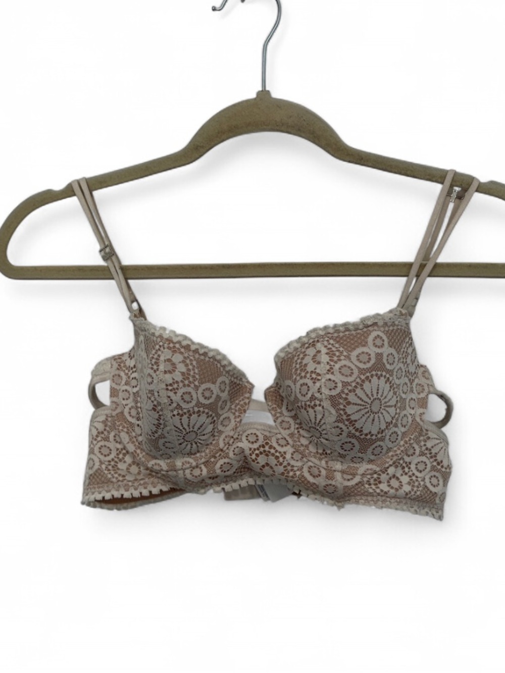 Aerie Real Power Balconette Lace Underwire Bra in White